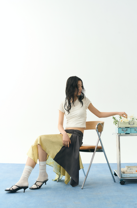 NULL NONE FLORAL PATCHWORK SKIRT