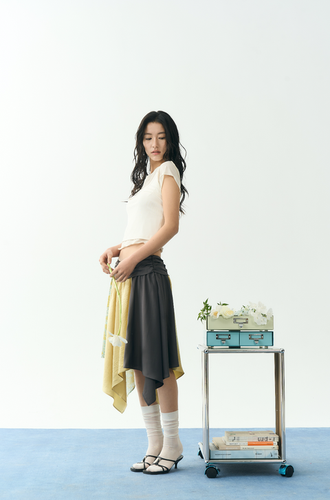 NULL NONE FLORAL PATCHWORK SKIRT