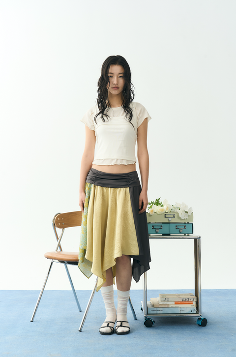 NULL NONE FLORAL PATCHWORK SKIRT