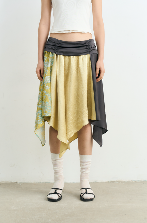 NULL NONE FLORAL PATCHWORK SKIRT