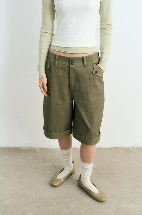 NULL NONE CUFFED HEM SHORTS