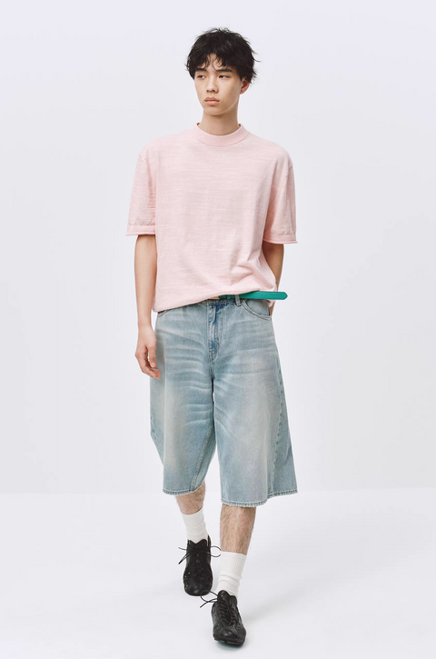 SIMPLE PROJECT LIGHT BLUE DENIM SHORTS