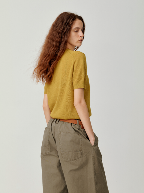 OPICLOTH LINEN-LOOK KNIT TOP