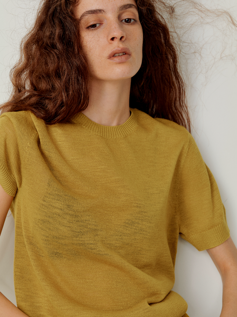 OPICLOTH LINEN-LOOK KNIT TOP