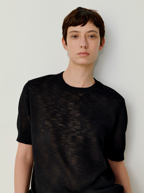 OPICLOTH LINEN-LOOK KNIT TOP