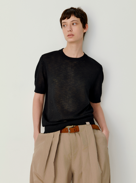 OPICLOTH LINEN-LOOK KNIT TOP