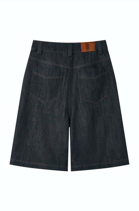 OPICLOTH ASYMMETRIC PLACKET DENIM PANTS
