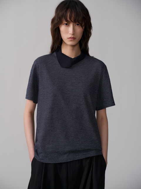 OPICLOTH NECKERCHIEF STRIPED T-SHIRT