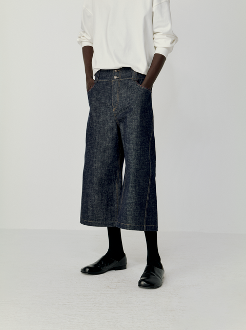 OPICLOTH RAW DENIM CROPPED JEANS