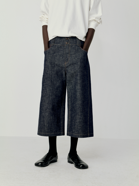 OPICLOTH RAW DENIM CROPPED JEANS