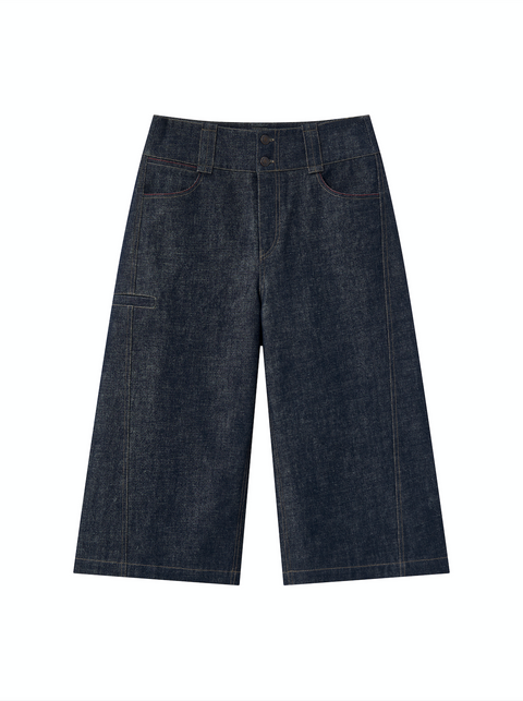 OPICLOTH RAW DENIM CROPPED JEANS