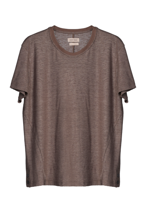 EASE EASE SIDE-BUTTON SHORT SLEEVE TOP