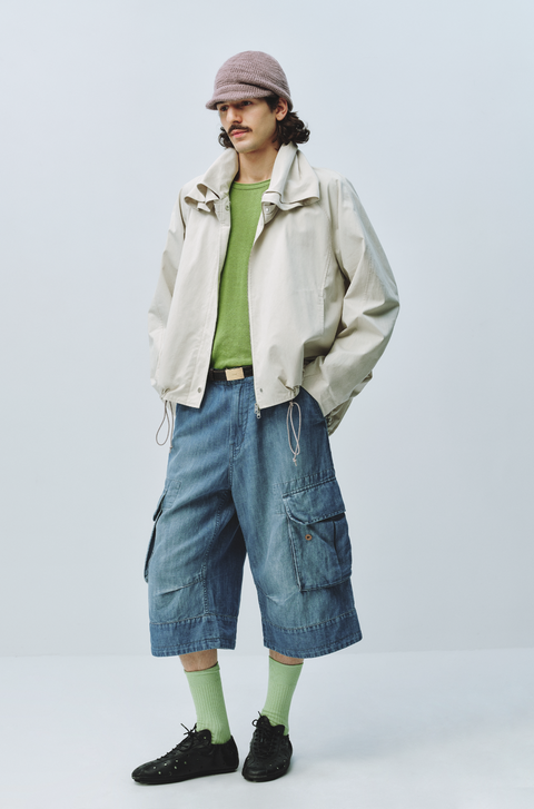 SIMPLE PROJECT DENIM CARGO SHORTS