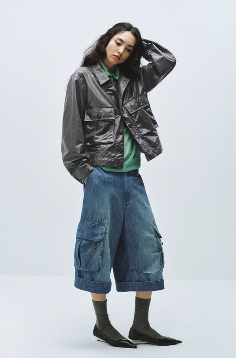 SIMPLE PROJECT DENIM CARGO SHORTS