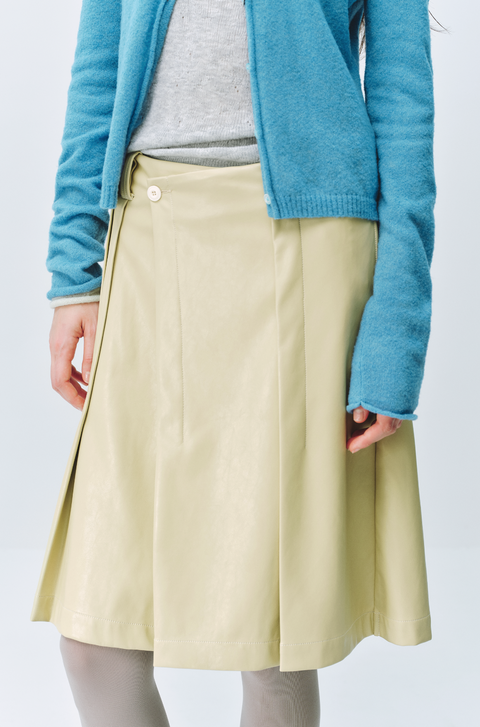 SIMPLE PROJECT A-LINE LEATHER SKIRT