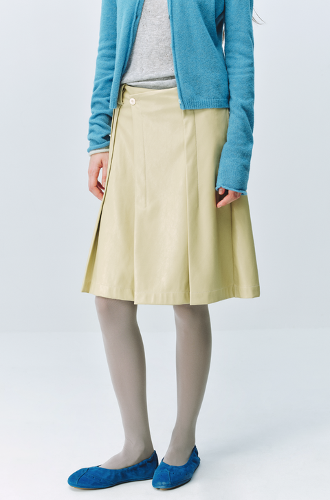 SIMPLE PROJECT A-LINE LEATHER SKIRT