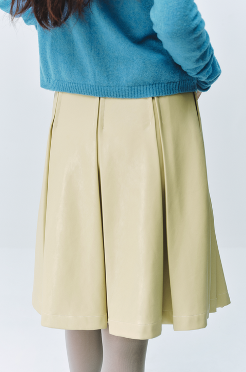 SIMPLE PROJECT A-LINE LEATHER SKIRT