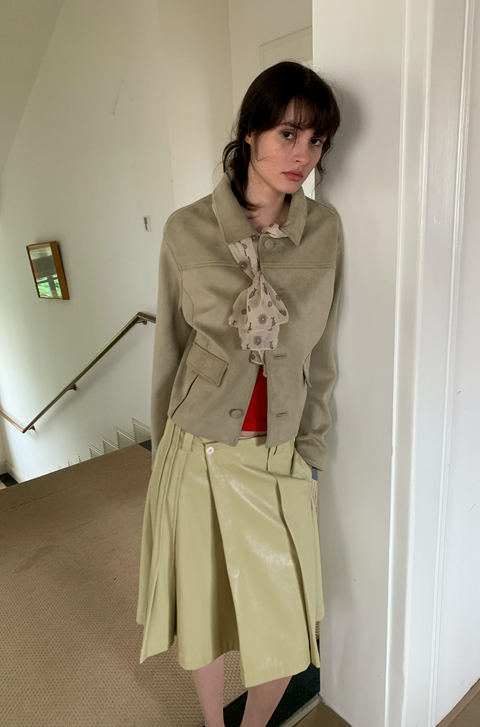 SIMPLE PROJECT A-LINE LEATHER SKIRT