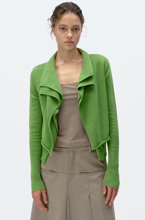 SIMPLE PROJECT COTTON 2-LAYER CARDIGAN