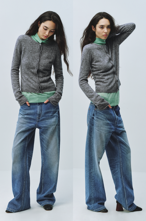 SIMPLE PROJECT MERINO WOOL CARDIGAN