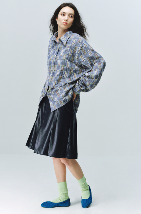 SIMPLE PROJECT TASSEL CHECK SHIRT