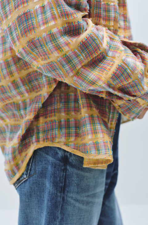 SIMPLE PROJECT TASSEL CHECK SHIRT