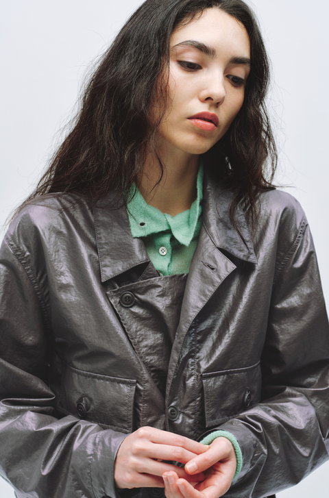 SIMPLE PROJECT COATED SHORT JACKET