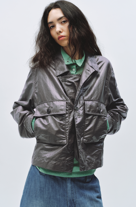 SIMPLE PROJECT COATED SHORT JACKET