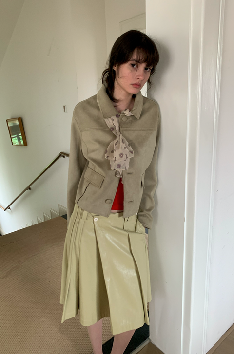 SIMPLE PROJECT SUEDETTE SHORT JACKET