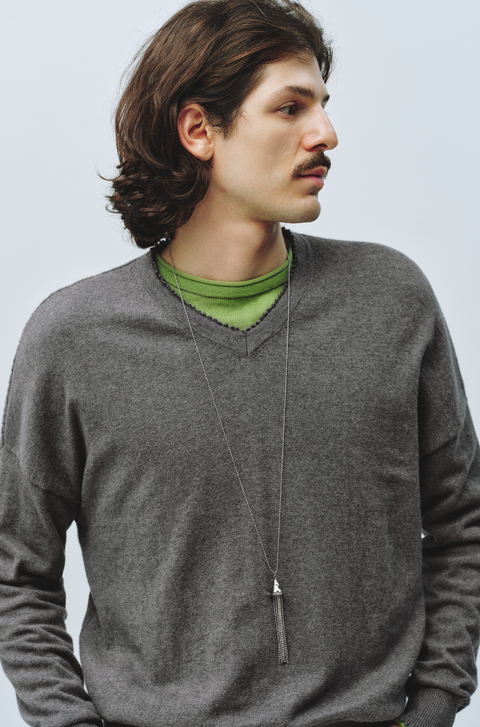 SIMPLE PROJECT CASHMERE V-NECK SWEATER