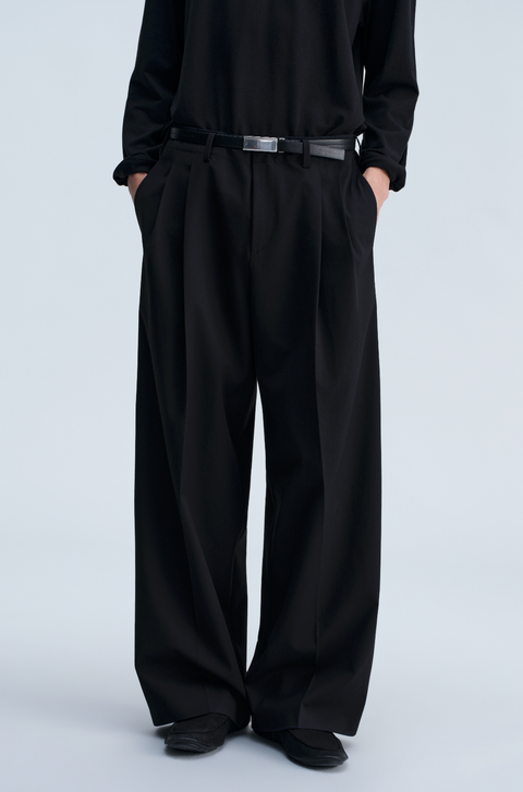 OPICLOTH DRAPED DOUBLE-PLEAT TROUSERS