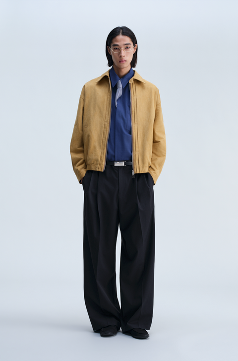 OPICLOTH DRAPED DOUBLE-PLEAT TROUSERS