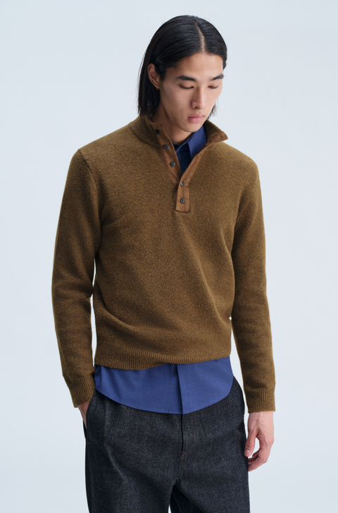 OPICLOTH SUEDE HENLEY KNIT