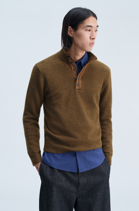OPICLOTH SUEDE HENLEY KNIT
