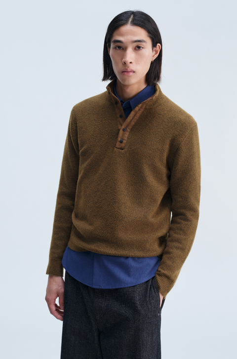 OPICLOTH SUEDE HENLEY KNIT
