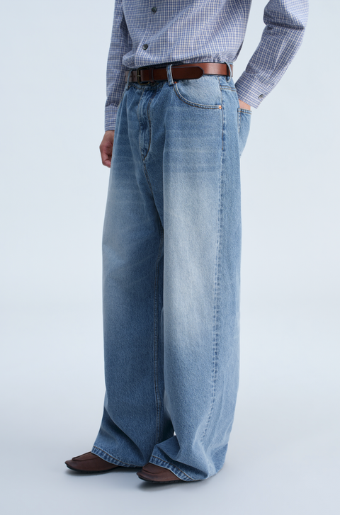 OPICLOTH WASHED WIDE-LEG JEANS