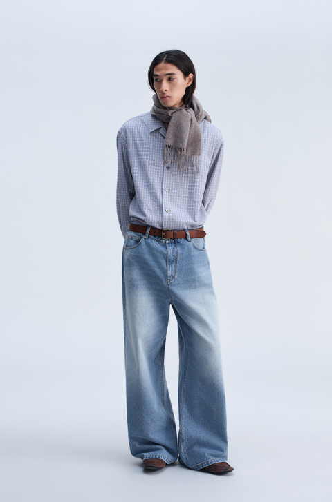OPICLOTH WASHED WIDE-LEG JEANS