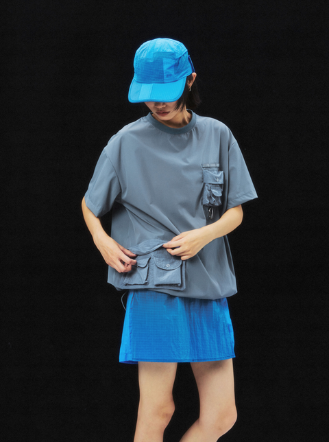 MOUNTAIN FEVER METALLIC NYLON PATCHWORK CAP WITH NECK SHADE