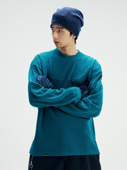 MOUNTAIN FEVER ZIGZAG FLEECE MOCK NECK PULLOVER