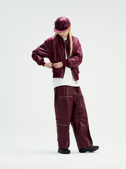 MOUNTAIN FEVER METALLIC NYLON ZIP POCKET PARACHUTE PANTS