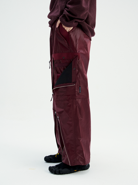 MOUNTAIN FEVER METALLIC NYLON ZIP POCKET PARACHUTE PANTS