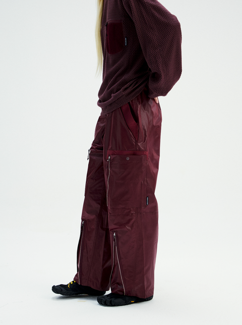 MOUNTAIN FEVER METALLIC NYLON ZIP POCKET PARACHUTE PANTS