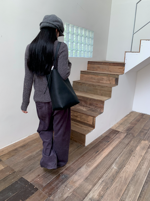 SIMPLE PROJECT HINGE BELT TOTE BAG