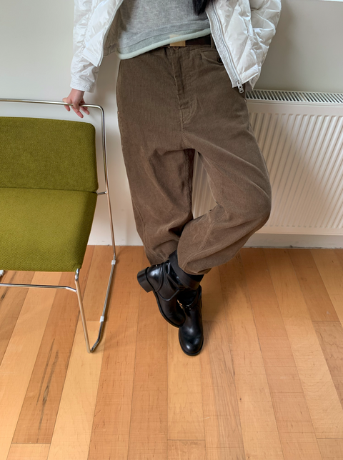 SIMPLE PROJECT CORDUROY STRAIGHT-LEG PANTS