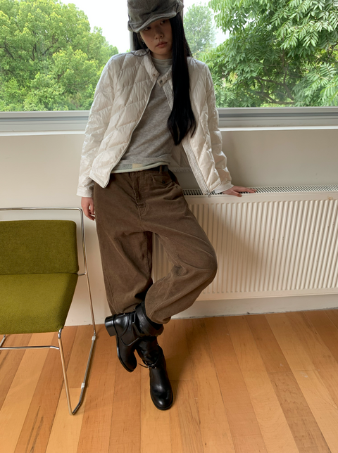 SIMPLE PROJECT CORDUROY STRAIGHT-LEG PANTS