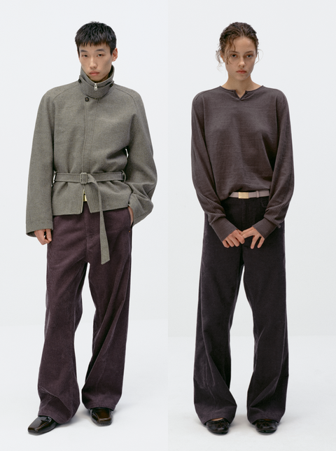 SIMPLE PROJECT CORDUROY STRAIGHT-LEG PANTS