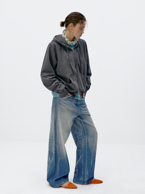 SIMPLE PROJECT WASHED OVERDYED SWEATSHIRT