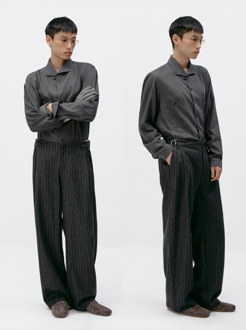 SIMPLE PROJECT V3 PLEATED WOOLEN TROUSERS