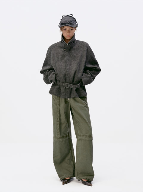 SIMPLE PROJECT WOOL BELT JACKET