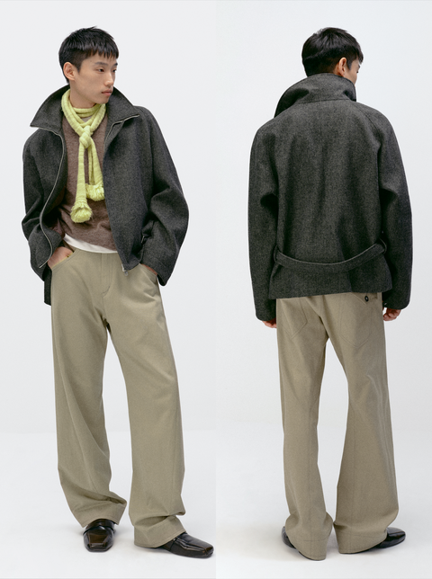 SIMPLE PROJECT WOOL BELT JACKET